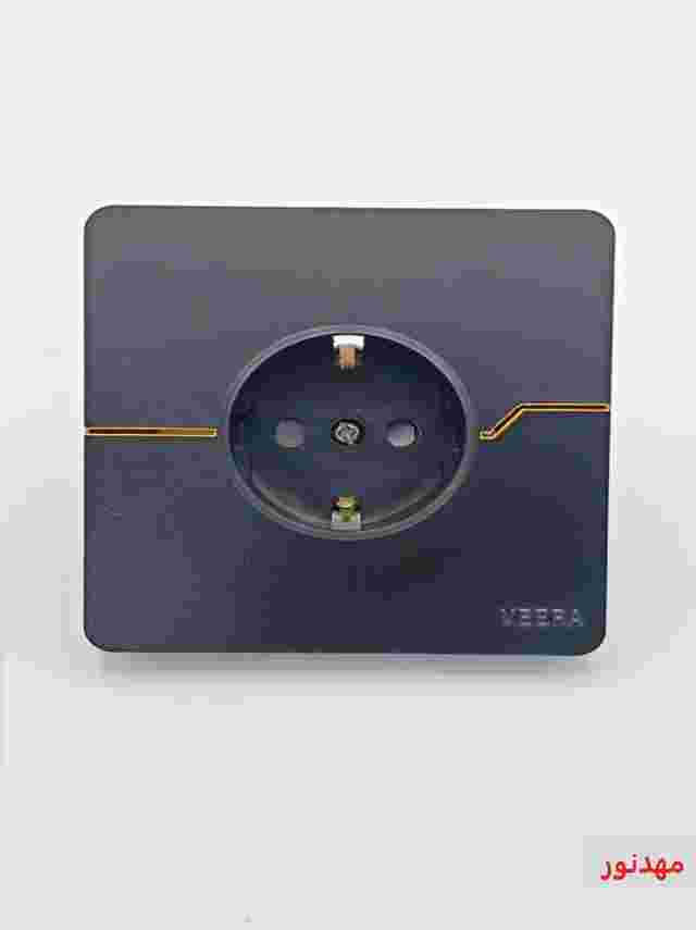 پریز برق محافظ دار ویرا مدل T2 مشکی