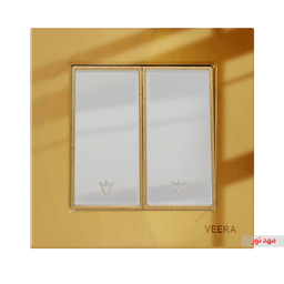 کلید پریز ویرا الکتریک مدل امگا - طلایی طلایی سفید