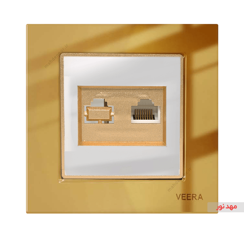 پریز شبکه ویرا الکتریک مدل امگا - طلایی طلایی سفید