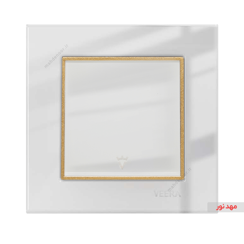 کلید تک پل ویرا الکتریک مدل امگا - سفید طلایی سفید