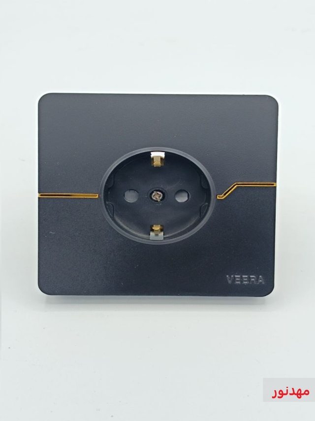 پریز برق ارت ویرا مدل T2 مشکی