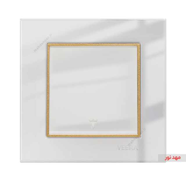 کلید پریز ویرا الکتریک مدل امگا - سفید طلایی سفید